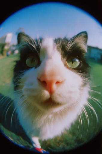 Vivid Fisheye Nostalgia style reference image — low angle perspective