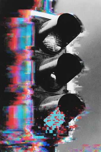 Corrupted Monochrome Noir style reference image — monochrome portrait