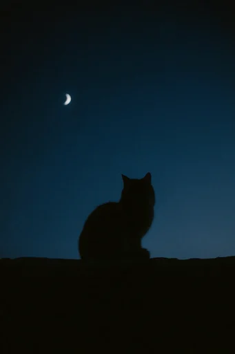 Minimalist Nocturnal Silhouettes style reference image — vast negative space