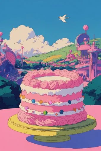 Ethereal Pastel Dreamscape style reference image — cel-shaded illustration