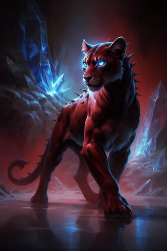 Luminous Crimson Arcana style reference image — crimson and bioluminescent palette