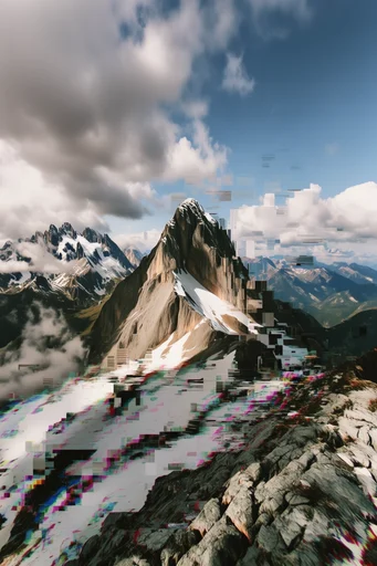 Fragmented Digital Realism style reference image — glitch art