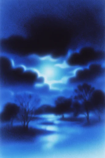 Luminous Nocturnal Grain style reference image — heavy film grain