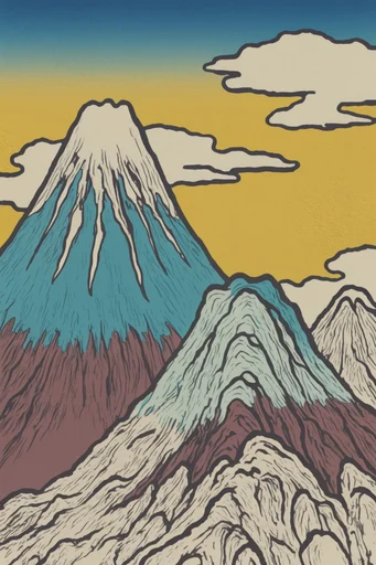 Modern Ukiyo-e Graphic style reference image — neo-traditional Japanese style