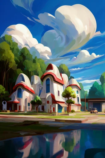 Vibrant Anime Escapism style reference image — painterly anime background