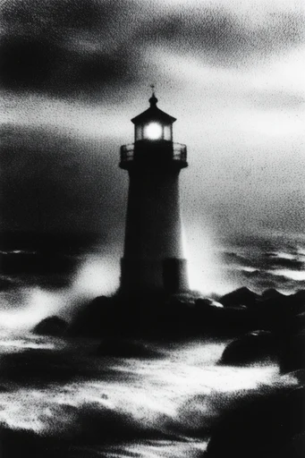 Monochrome Granular Noir style reference image — minimalist ink wash