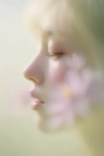Ethereal Botanical Abstraction style reference image — frosted glass effect