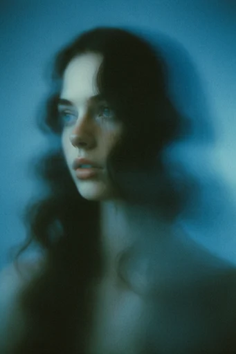 Ethereal Cyan Blur style reference image — shutter drag