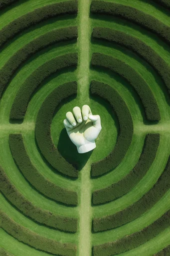 Structured Geometric Nature style reference image — manicured gardens