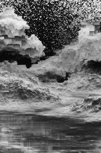 Erosive Digital Glitch style reference image — vertical displacement