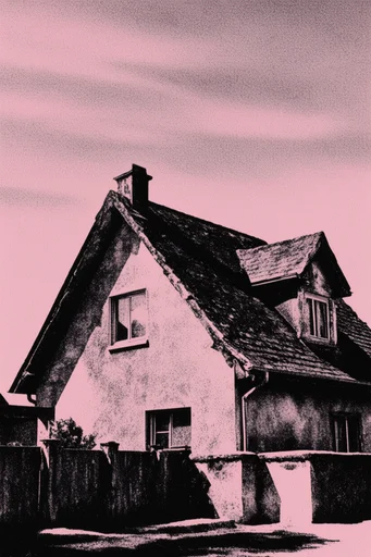 Gritty Noir Risograph style AI image example 4