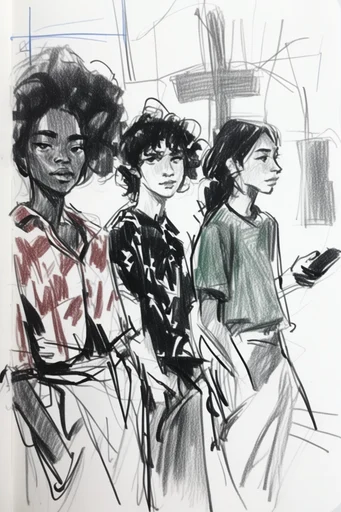 Expressive Hand-Drawn Sketchbook style reference image — expressive sketchbook illustration