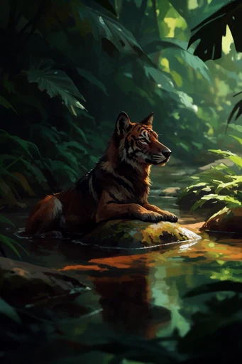 Chiaroscuro Jungle Noir style reference image — atmospheric chiaroscuro