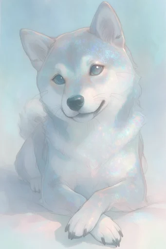 Ethereal Pastel Sketchbook style reference image — iridescent shimmer