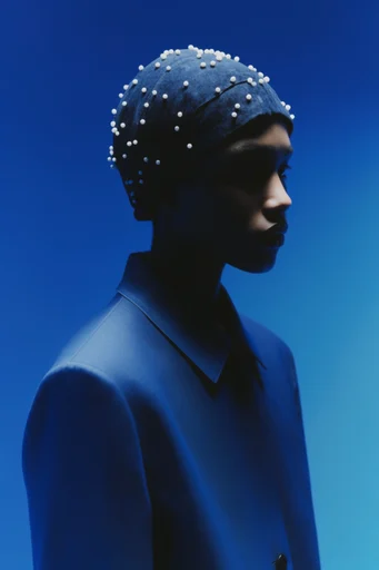 Minimalist Azure Silhouette style reference image — cool blue studio lighting