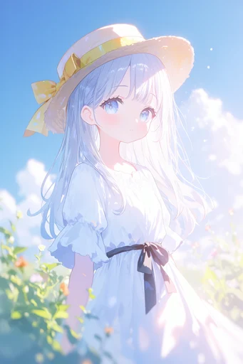 Luminous Anime Fantasy style reference image — wind-blown hair