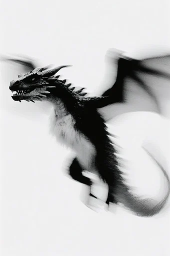 Spectral Kinetic Monochrome style reference image — heavy film grain
