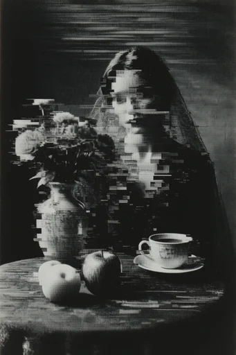 Analog Glitch Noir style reference image — analog scanlines