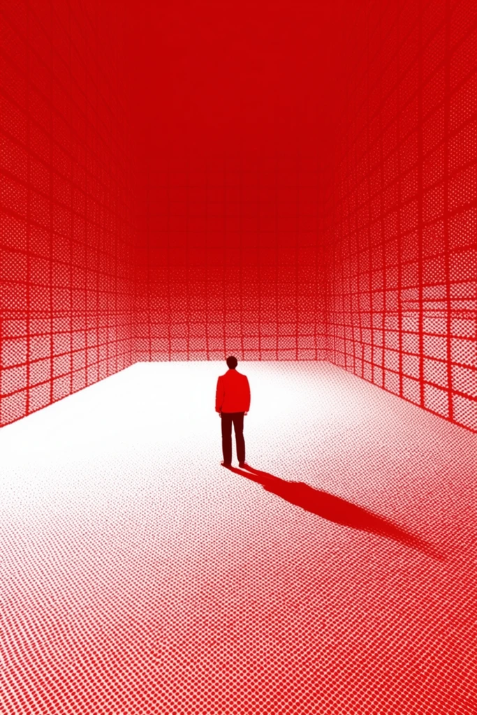 Crimson Noir Minimalism style AI image example 1