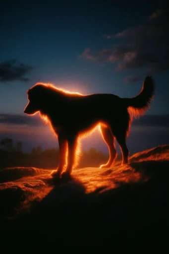 Luminous Nocturnal Silhouette style reference image — nocturnal atmosphere