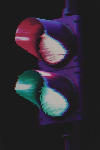 Distorted Analog Noir style reference image — distorted analog signal