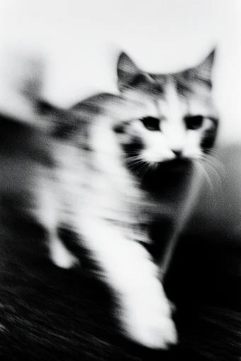 Haunting Kinetic Monochrome style reference image — intentional camera movement