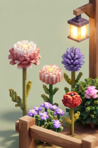 Charming Isometric Voxelworlds style reference image — magicavoxel aesthetic