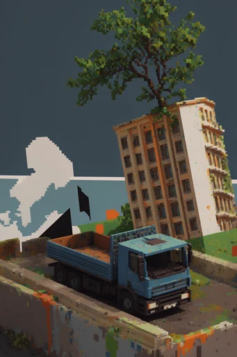 Charming Isometric Voxelworlds style reference image — isometric voxel diorama