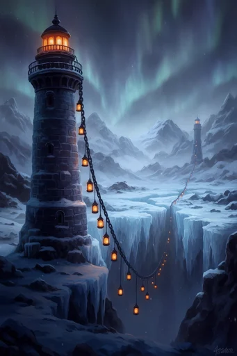Ethereal Frost Mythos style reference image — atmospheric volumetric fog