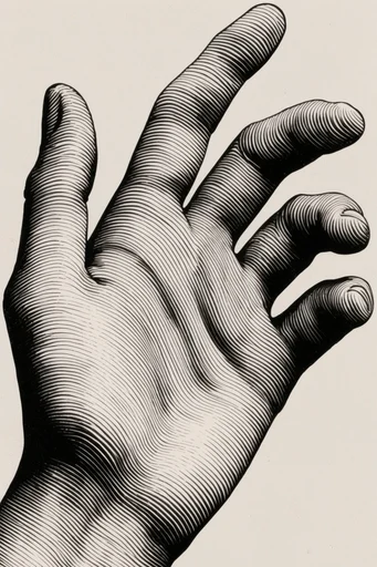 Topographic Engraving Portraiture style reference image — high-contrast monochrome
