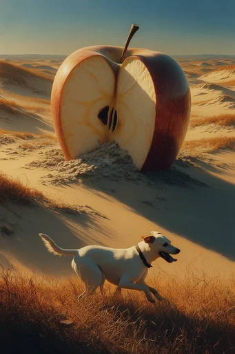 Monolithic Surreal Desert style reference image — otherworldly atmosphere