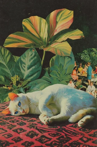 Surreal Retro Collage style reference image — analog cut-out style