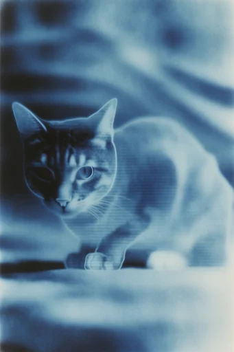 Digital Blueprint Noir style reference image — surveillance grain