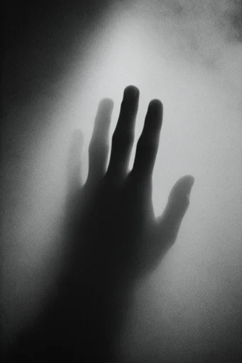 Atmospheric Monochrome Pictorialism style reference image — heavy film grain