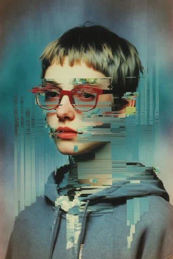 Digital Glitch Noir moodboard — generate AI images in this style