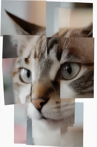 Fragmented Digital Cubism style reference image — high-contrast studio lighting