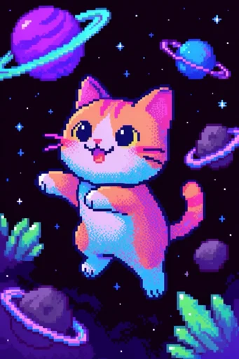Neon Retro Pixel-Cosmos style reference image — CRT glow effect