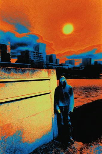 Vibrant Risograph Surrealism style reference image — risograph print style