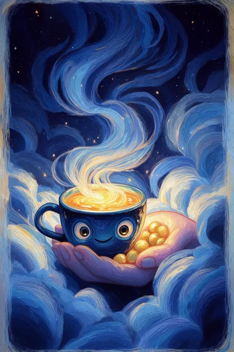 Luminous Twilight Storybook style reference image — deep twilight blue palette