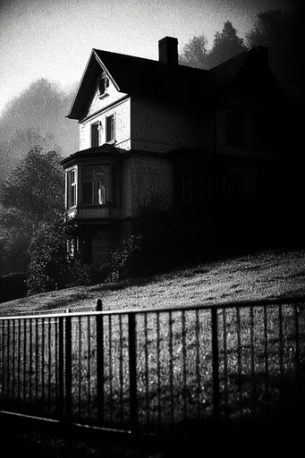 Atmospheric Monochrome Noir style AI image example 4