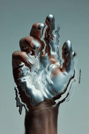 Glossy Surreal Fluidity style reference image — glossy fluid dynamics