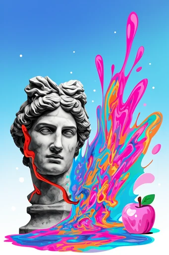 Psychedelic Neoclassical Pop style reference image — psychedelic pop art