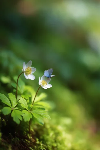 Emerald Macro Wilderness style reference image — soft bokeh background