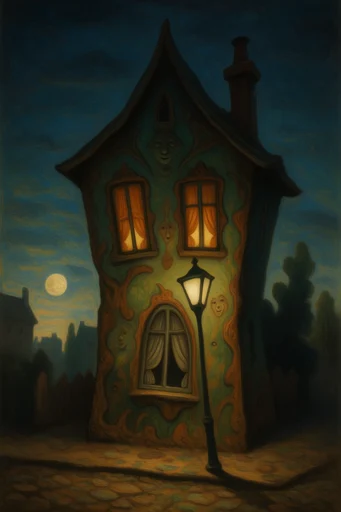Nocturnal Storybook Surrealism style AI image example 4