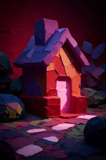 Sculptural Neon Chiaroscuro style reference image — neon saturated color palette