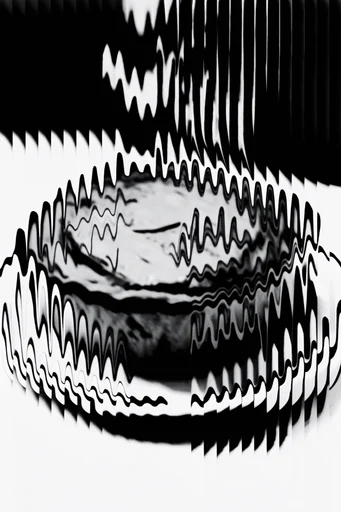 Monochrome Glitch Brutalism style reference image — analogue screen artifact