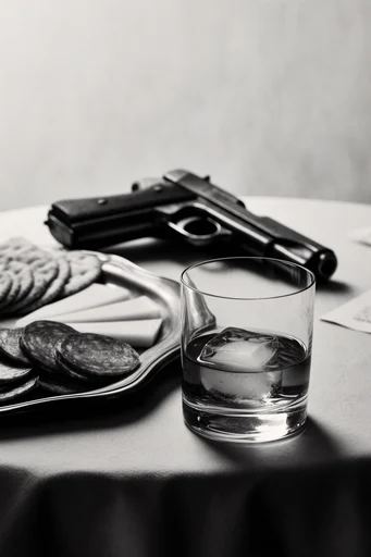Dramatic Monochrome Noir style reference image — monochrome portrait photography