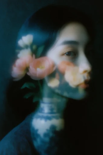 Ethereal Spectral Luminance style reference image — heavy film grain texture