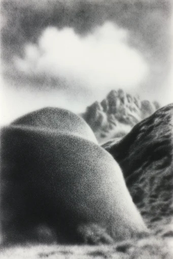 Ethereal Monochrome Grain style reference image — high-contrast monochrome