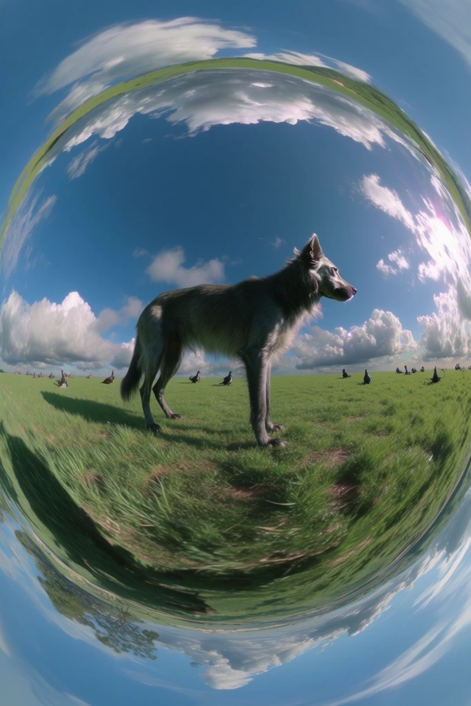 Spherical Miniature Worlds style AI image example 3
